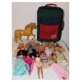 Barbie Dolls, 2 Kens & Horse & Suitcase