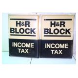 2 H&R Block Advertising Signs 49"x36"x3.5"