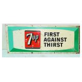 7-Up First Against Thirst Metal Sign;
