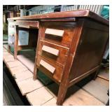 Vintage Wooden Desk 60"x32"x30"