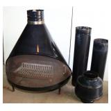 Metal Free Standing Fireplace w/ Chimney: