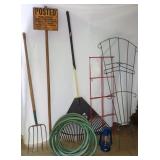 Oil Lantern, Garden Hose, Trellis