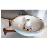 Antique Porcelain Bubbler 9.5" Diameter