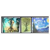 3 Fabric Wall Hangings 2) 56"x48" & 1) 76"x49"