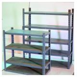 2 Metal Shelving Units 36"x13"x39" &