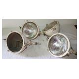 4 Vintage Commercial Spot Lights 7" Diameter
