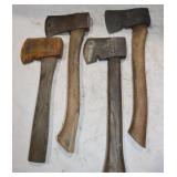 4) 3' Head Axes: 2 Keen Kutter, Plumb & Unknown: