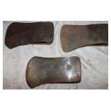 3 Single 4.5' Blade Axe Heads: Kelley, Gambles,