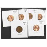 1959, 1960, 3) 1965, & 1968 Pennies