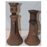 2 Vintage Screw Jacks w/ Compressed Height 14'