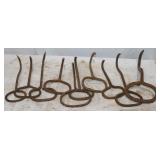 10 Vintage Metal Hooks 11.5' Long