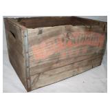 Vintage Red Ribbon Beer Wooden Crate:
