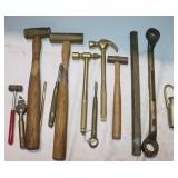 Brass Tools: Hammers, Wrench, Screwdrivers &