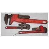 3 Pipe Wrenches: 2) 8' & 1) 11'