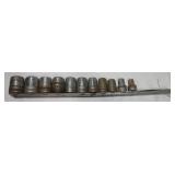 11 pc. Socket Set 1/2' Drive, 8 are S-K