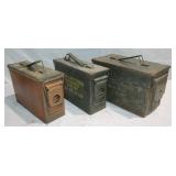 3 Empty Metal Ammo Boxes, 1) 12'x6'x7' &