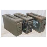 3 Empty Ammo Boxes, 10.5'x3.5'x7'