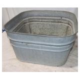 Metal Wash Tub, 20.5'x20.5'x11.5'