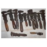 Vintage Wooden Handle Monkey Wrenches