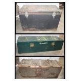 Metal Truck & 2 Wooden Boxes: Trunk 33'x15'x20',