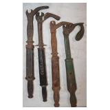 4 Vintage Metal Nail Pullers