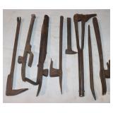 6 Vintage Nail Pullers, 1 Chisel & 1 Alignment