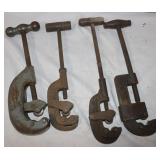 4 Vintage Pipe Cutters (1 Craftsman) 14.5' to 15'