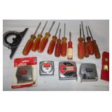 Stanley Screwdrivers, Lufkin Tape Measure, Level