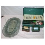 Vintage Fishing Tackle Box & Tackle: