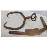 Vintage Ice Tongs & Shave Draw