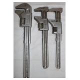 3 Diamond Adjustable Monkey Wrenches;