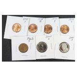 4 Pennies, 2 Nickels, & 1 Canadian Coin: