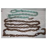2 Heavy Duty Chains (Blue 78', Brown w/Hooks is