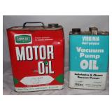 Vintage Empty Oil Cans: Farm Oyl 10.5' Tall,