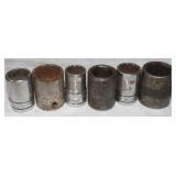 6 Snap-On 1/2' Sockets