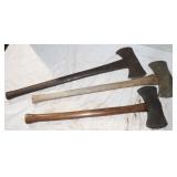 3 Double Bit Axes w/ 4' Blades