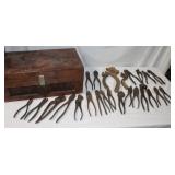 Crescent Wrenches & Pliers in Wood Box;