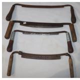 4 Vintage Draw Knives, 9.5-12' Blades