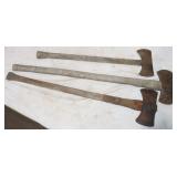 3 Double Blade Axes w/ 4' Blades