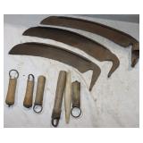 3 Scythe Blades, 5 Farming Scythe Handles &