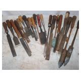 Vintage Wooden Handle Chisels & Soldering Tools;
