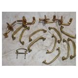 10) 5' Vintage Brass Drawer Pulls &