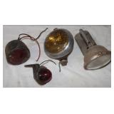 4 Vintage Vehicle Lights: Headlight, Brake Lights