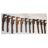 11 Vintage Adjustable Wrenches