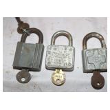 Vintage Locks w/ Keys: Master, Yale, Lucky,...