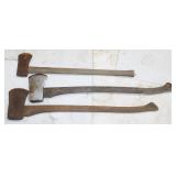 3 Single Blade Axes, 5' & 3.5'