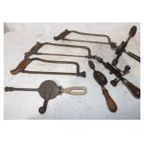 3 Hacksaws & 4 Hand Crank Drills