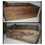 2 Vintage Stevens Point Wooden Crates: