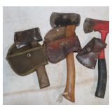 3 Axes w/ Sheaths: Bridgeport, Collins & unknown