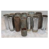 1/2' Drive Sockets: 1 Snap-On, 5 Craftsman, 3 SK &